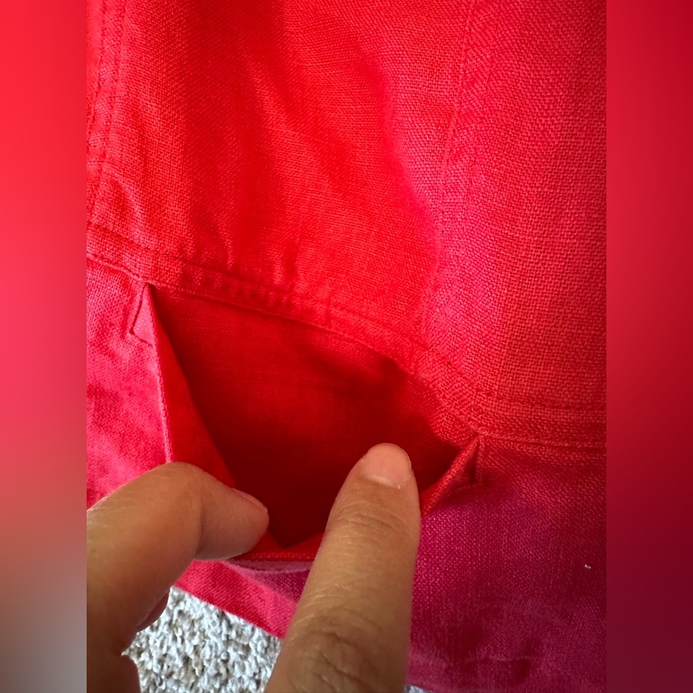 Chico's Red Button-Front Jacket - Picture 6 of 8